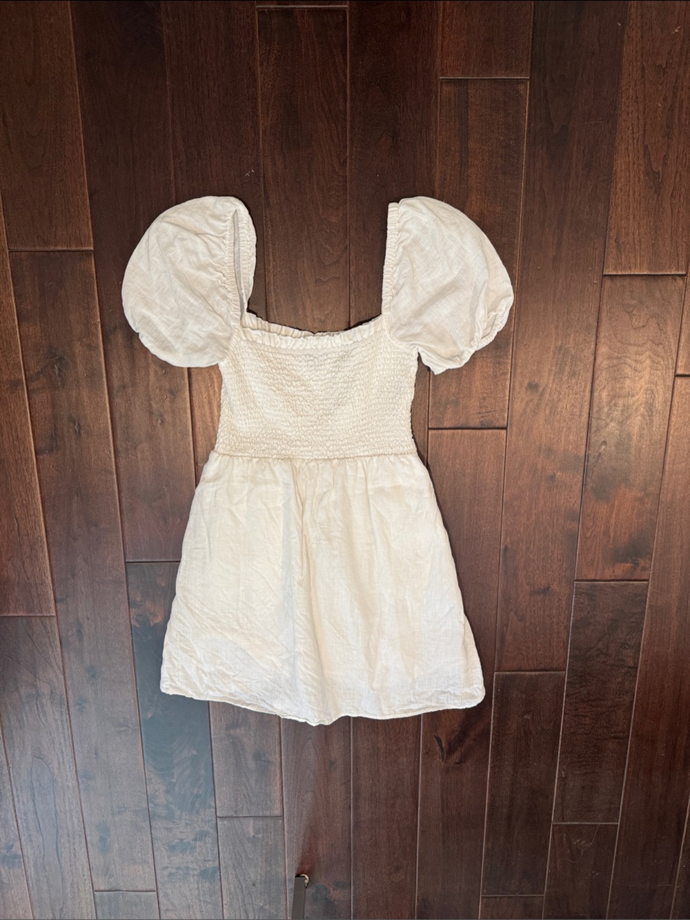 J. Crew white Puff-Sleeve Mini Dress with pockets